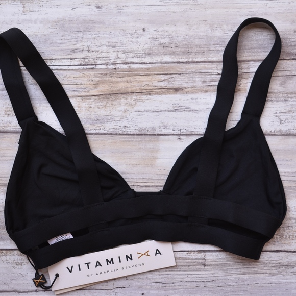 Vitamin A Swimwear NEUTRA Bralette Black EcoLux Bikini Top - Picture 4 of 7